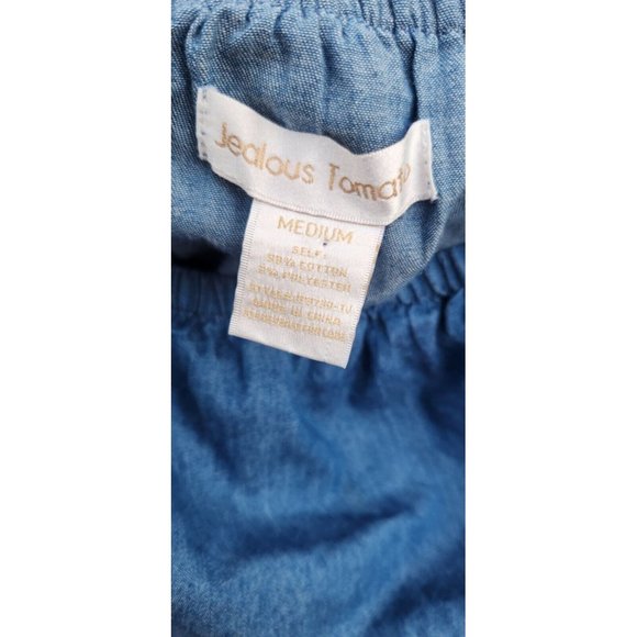 Womens Medium Jumpsuit Blue Jean Jealous Tomato Denim Wide Leg - Picture 7 of 12